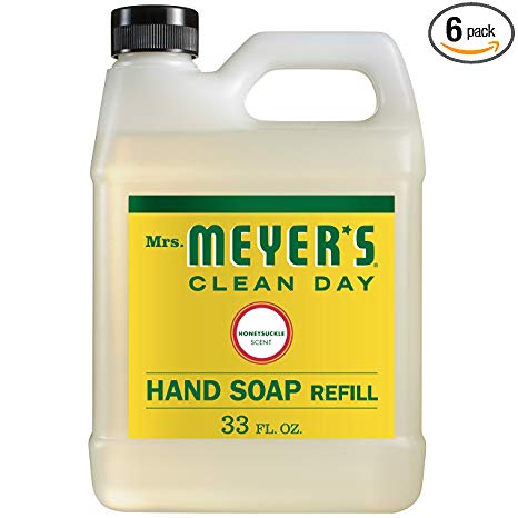 Mrs. Meyer’s Clean Day Liquid Hand Soap Refill, Honeysuckle Scent, 33 ounce bottle, Pack of 6