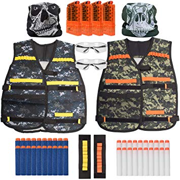 USA Toyz Compatible Nerf Vest Set – 50pc Nerf Party Supplies, Accessories and Games for Kids and Adults, 2 Vests for Nerf Darts and Guns for Boys and Girls