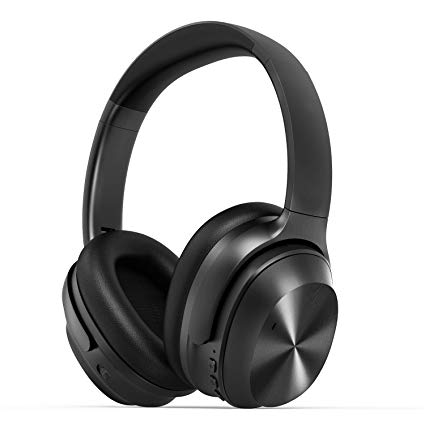 Active Noise Canceling Headphones, RCA Bluetooth 5.0 Headphones Over Ear Wireless Headphones with Mic, Foldable Soft Protein Earpads, 25Hrs Playtime for Travel Work TV PC Cellphone（Black）