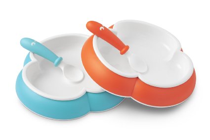 BABYBJORN Plate and Spoon TurquoiseOrange 2-Count