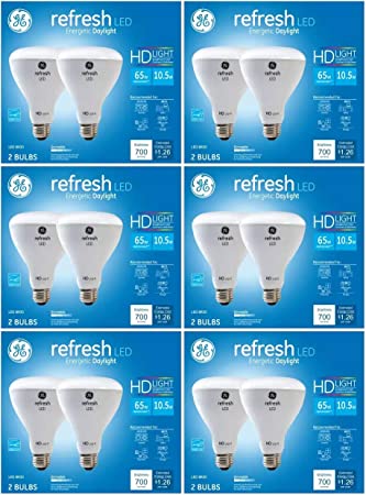 GE Refresh 65-Watt EQ LED Br30 Daylight Dimmable Flood Light Light Bulb (12 Pack)