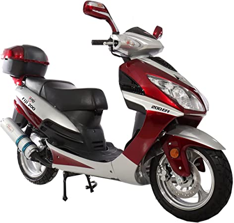 X-PRO 200 Adult Scooter EFI Fuel Injection Scooter Assembled in Crate (Burgundy, Assembled in Crate)