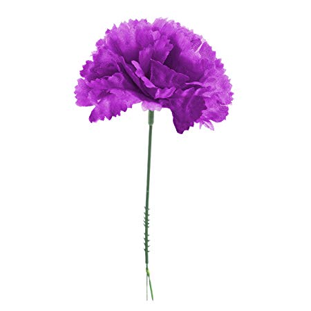 Royal Imports 100 Purple Silk Carnations, Artificial Fake Flower Bouquets, Weddings, Cemetery, Crafts & Wreaths, 5" Stem Pick (Bulk)