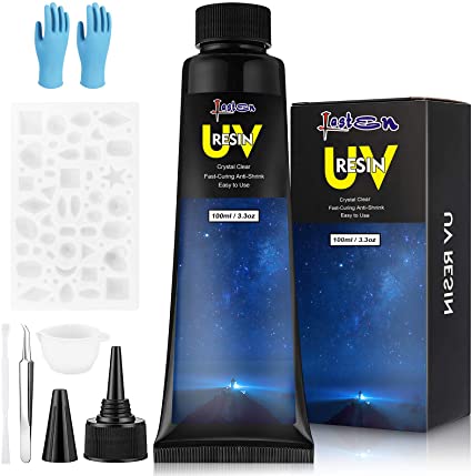 Lasten Clear UV Resin Hard, 100g Crystal UV Curing Epoxy Resin Kit for DIY Jewelry Making and Craft Decoration, Solar Cure Sunlight Glue Activated Ultraviolet Resin with Mold and Starter Kit