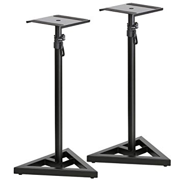 Yaheetech Heavy duty Steel Speaker Stands 6 Adjustable Heights 31.5inch, 35.5inch, 39.5inch, 43.5inch, 47.5inch, 51.5inch