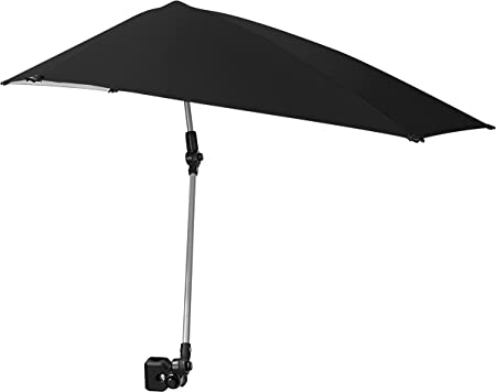 Sport-Brella Versa-Brella SPF 50  Adjustable Umbrella with Universal Clamp, Black