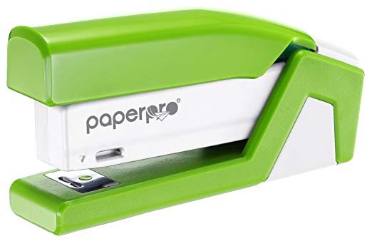 PaperPro inJOY20 - 3 in 1 Stapler - One Finger, No Effort, Spring Powered Stapler - Green (1513)