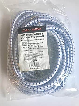 10PC 64" Heavy Duty Bungee Cords 64 inch Thick Tie Downs w/Hooks CAL HAWK BRAND