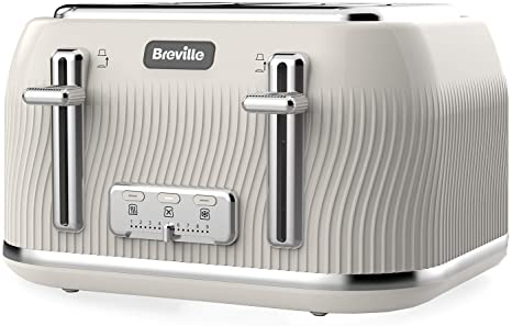 Breville VKT891 Flow 4-Slice Toaster with High-Lift and Wide Slots, Mushroom Cream