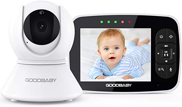 Baby Monitor with Remote Pan-Tilt-Zoom Camera|Keep Babies Safe with 3.5” Large Screen, Night Vision, Talk Back, Room Temperature, Lullabies, 960ft Range by GoodBaby SM35PTZ