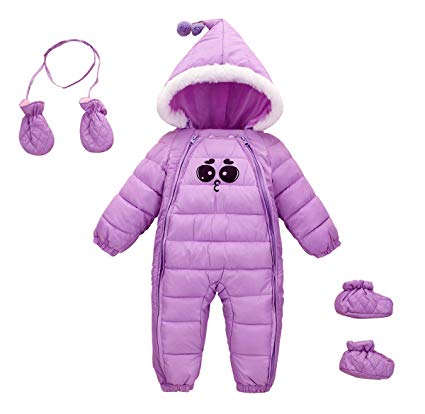 Baby Toddler 3 Piece All in One Snowsuit Romper Snowsuit Zipper Padding Onesie