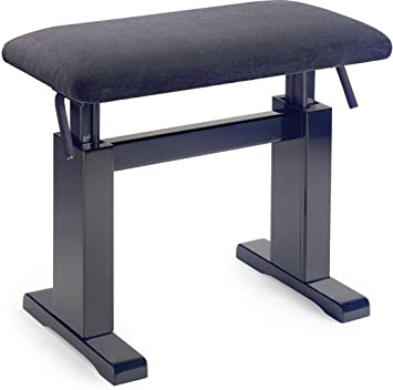 Stagg PBH780 Hydraulic Piano Bench with Black Velvet Top - Black Matte