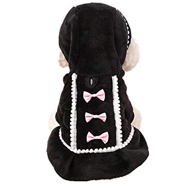 Boomboom Newest Lovely Winter Warm Bowknot Pet Puppy Dog Coat Clothes