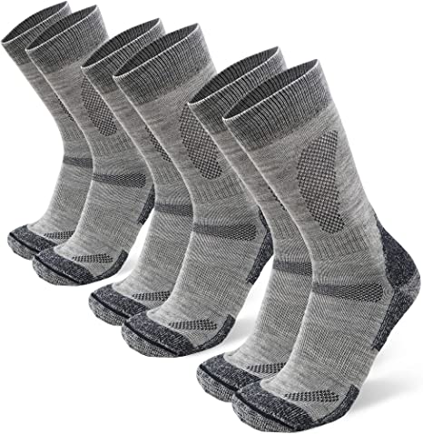 Merino Wool Hiking & Walking Socks for Men, Women & Kids, Trekking, Outdoor, Cushioned, Breathable 3 Pack
