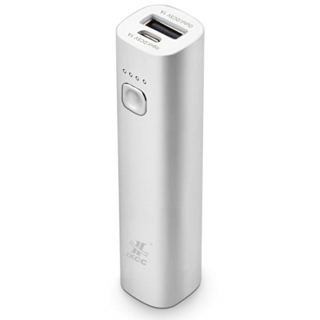 iXCC  3200mAH Power Bank - Portable External Battery Charger for Apple, Samsung, Android devices and More [Silver]