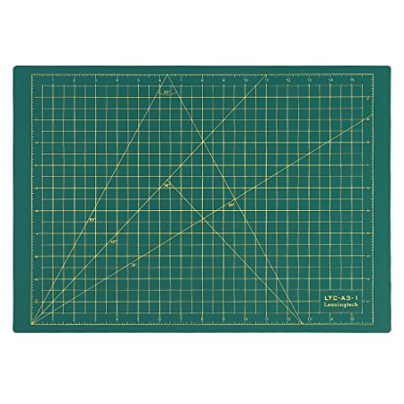 LeaningTech LTC-A3 Self Healing Cutting Mat 3-Ply Single Sided Non Slip Green Great for Scrapbooking, Quilting, Sewing and all Arts & Crafts Projects