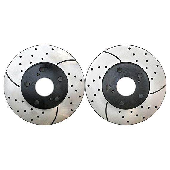 Prime Choice Auto Parts PR41052LR Drilled and Slotted Performance Rotor Pair for Front