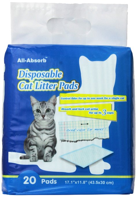 All-Absorb 20 Count Cat Litter Pads, 17.1 by 11.8-Inch