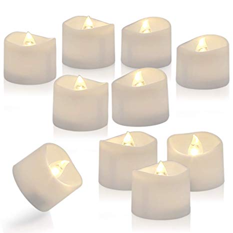 Homemory 24 Pack LED Timer Tealights Flameless Flickering Tea Lights Candles with Timer, Warm White Light