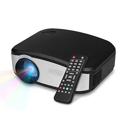 SoldCrazy X6 1000 Lumens 130" Great Entry Level Mini LED LCD Projector for for Home Theater Cinema Movie Night Video Tv Gaming 800x480 Pixels HDMI/USB/VGA/AV/ATV/MHL Balck