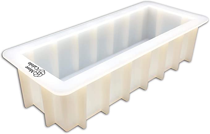 Mose Cafolo Loaf Soap Silicone Mold 10'' Rectangle White Mould DIY Handmade Swirl Making Tool