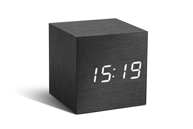 Gingko Cube Click Clock Black/White LED