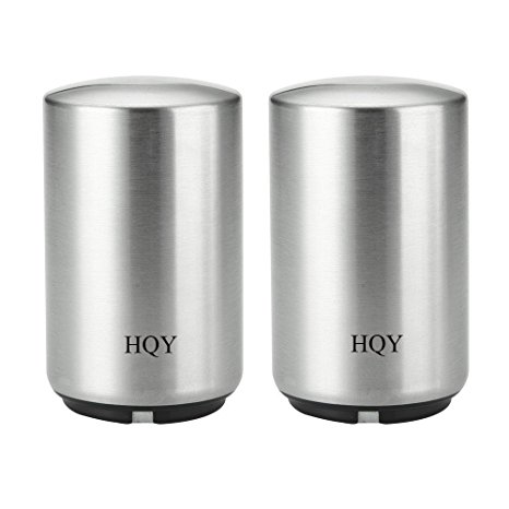 HQY 2 Pack Beer Bottle Opener with Magnetic Cap Catcher,Silver