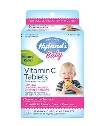 Hyland's Baby Vitamin C Quick Dissolving Tablets, Dietary Supplement with Natural Flavor, 125 Count