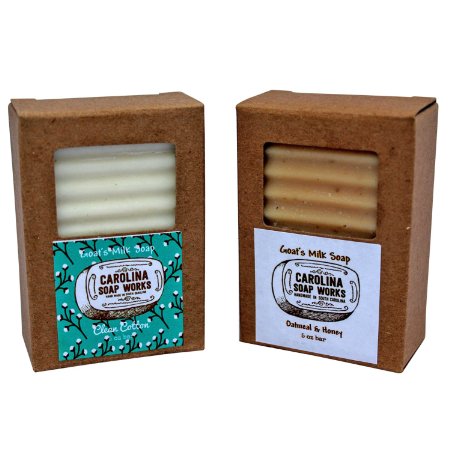 SPECIAL NEW RELEASE DEAL Handmade Goat Milk Soap Oatmeal and Honey and Clean Cotton Scents 2 pack- 50 ozbar All Natural Non-Drying Long Lasting Oatmeal and Honey and Clean Cotton