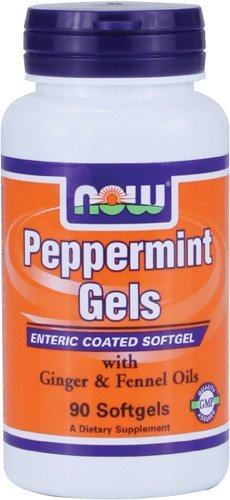 NOW Foods Peppermint Gels with Ginger & Fennel Oils, 90 Softgels (Pack of 2)