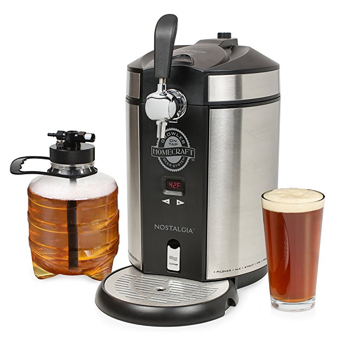 Nostalgia CBD5SS Homecraft On Tap Beer Growler Cooling System, 5L, Stainless Steel