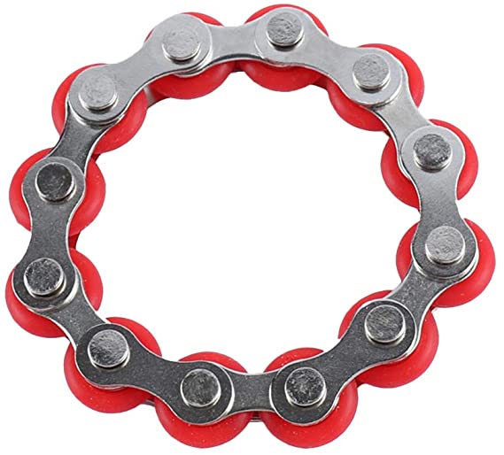 TOYANDONA Roller Chain Fidget Toy Decompression Toy for Adults Kids (Red)