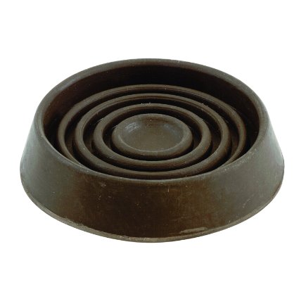 Shepherd Hardware 9067 Round Rubber Furniture Cups (2 Pack), 3", Brown