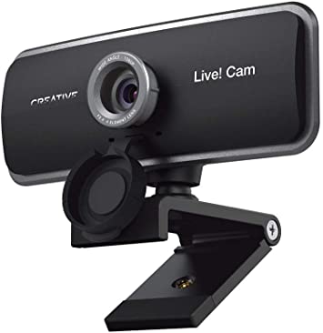 Creative Live! Cam Sync 1080p Full HD Wide-Angle USB Webcam with Dual Built-in Mic, Privacy Lens Cap, Universal Tripod Mount, High-res Video Calling, Recording, and Streaming Camera for PC or Mac
