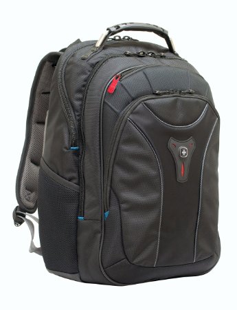 SwissGear Carbon II Black Notebook Backpack-Fits Apple Macbook Pro 15 inch and 17 inch
