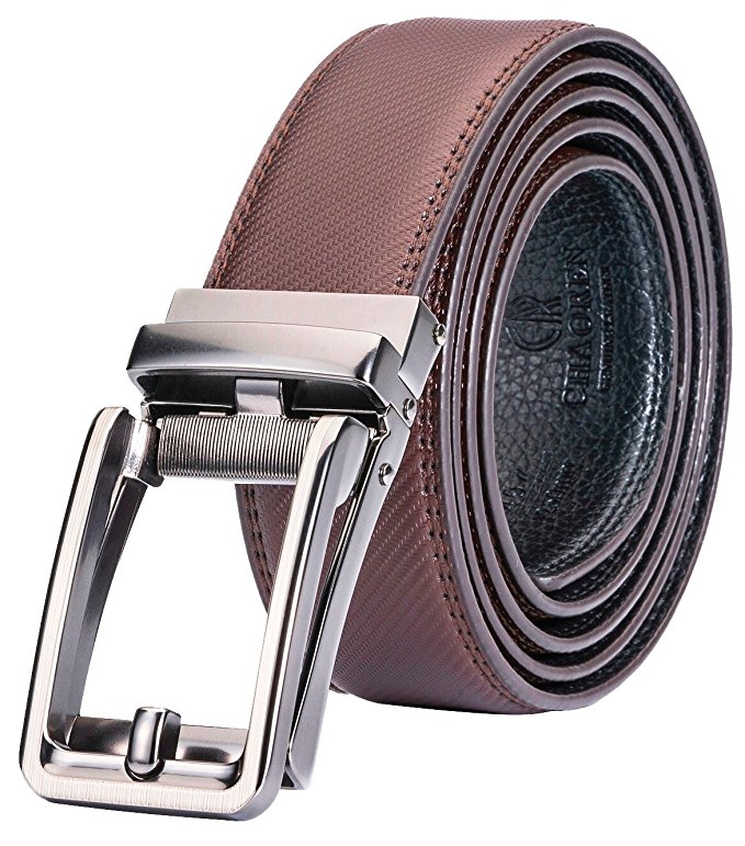 Ratchet Click Dress Belt for Men–Comfort Genuine Leather Belt with Automatic Buckle