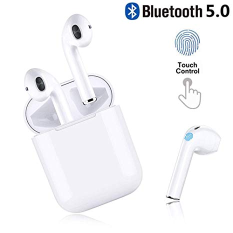 Bluetooth Headphones Wireless Earbuds Stereo Bass Wireless Headphones,Support Fast Charging【24 Hrs Charging Case】 Pop-ups Auto Pairing,IPX5,Resistant for iPhone Apple Airpods Samsung Android