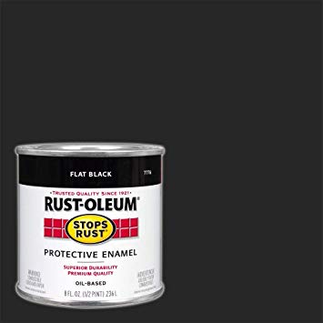 Rust-Oleum 7776730 Protective Enamel Paint, 8-Ounce, Flat Black