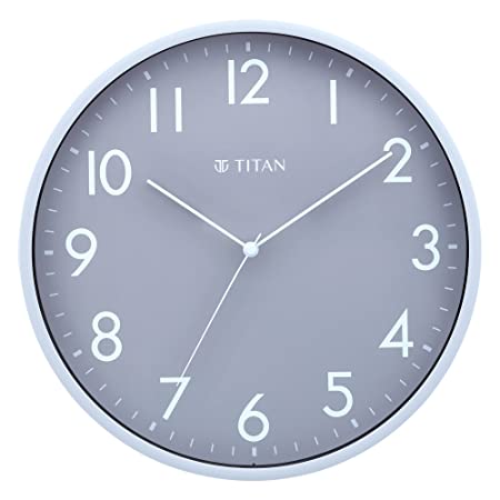 Titan Contemporary Grey Sleek Wall Clock with Silent Sweep Technology - 29.5 cm x 29.5 cm (Medium)