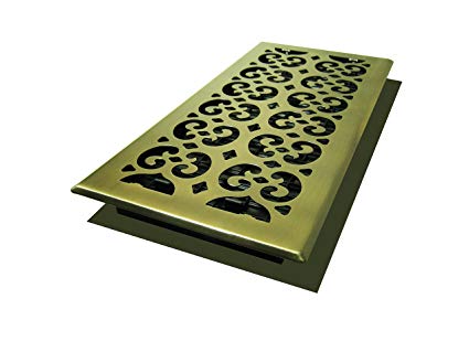 Decor Grates SPH614-A Scroll Floor Register, 6-Inch by 14-Inch, Antique Brass