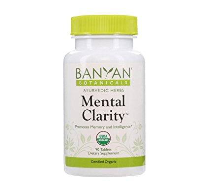Banyan Botanicals Mental Clarity - Certified Organic, 90 Tablets - Promotes Memory and Intelligience