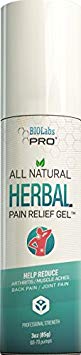 Back Pain Neck Pain Nerve Pain - All Natural Herbal Pain Relief Gel - Powerful Pain Relief Cream for Sore Muscles Arthritis Sciatica - 6% Menthol Oil and 2% Camphor Oil