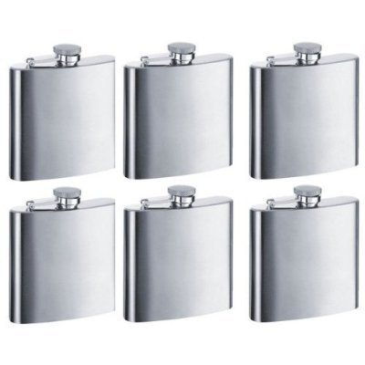 8oz Hip Stainless Flask Set of 6