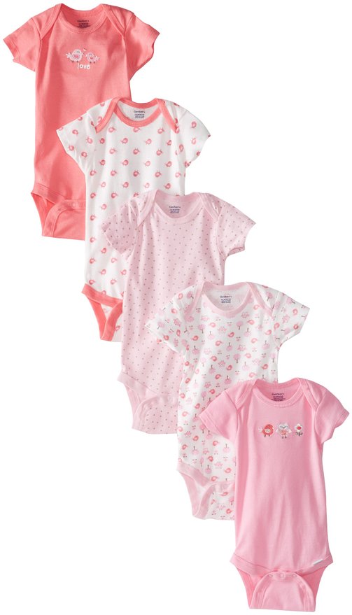 Gerber Baby Girls Five-Pack Variety Bodysuits