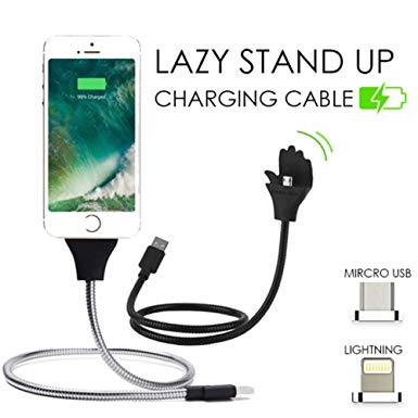 Lazy Bracket Charging Cable Anti-Fracture Car Dock Flexible Stand Up Phone Data Cable Holder for iPhone