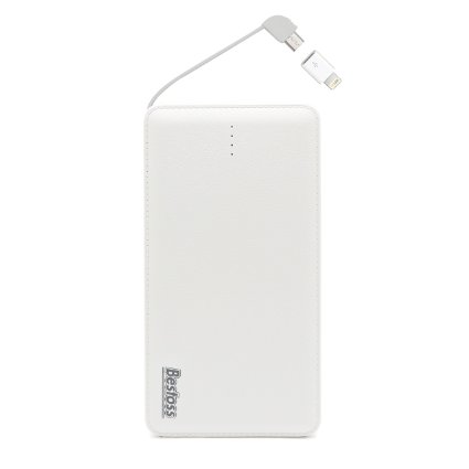 Bestoss Portable Charger Power Bank 10000mAh External Battery Built in Lightning for iPhone 5/6 Samsung