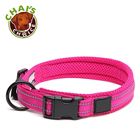 Chai's Choice Best Padded Comfort Cushion Dog Collar for Small, Medium, and Large Dogs and Pets. Perfect Match for Front Range Harness and Leash.