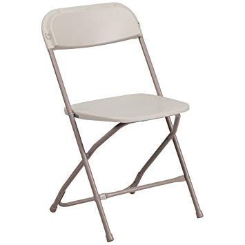 Flash Furniture Hercules Series 800-Pound Premium Plastic Folding Chair, Beige