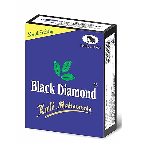 Black Diamond Kali Mehandi Smooth & Silky Long Lasting Color Herbal Hair Dye Grey Coverage(Black)40g(Pack of 1)
