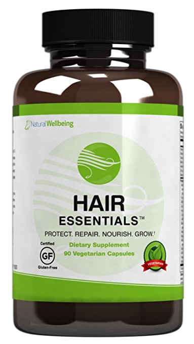 Hair Essentials Natural Hair Growth Supplement for Women and Men, 180 Count
